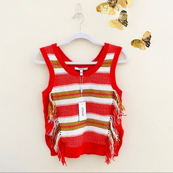 NWT: DEREK LAM 10 Crosby | Knitted Fringed Top - Picture 6 of 8